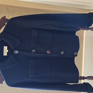 Sezane Betty Cardigan Navy Crochet - Size M